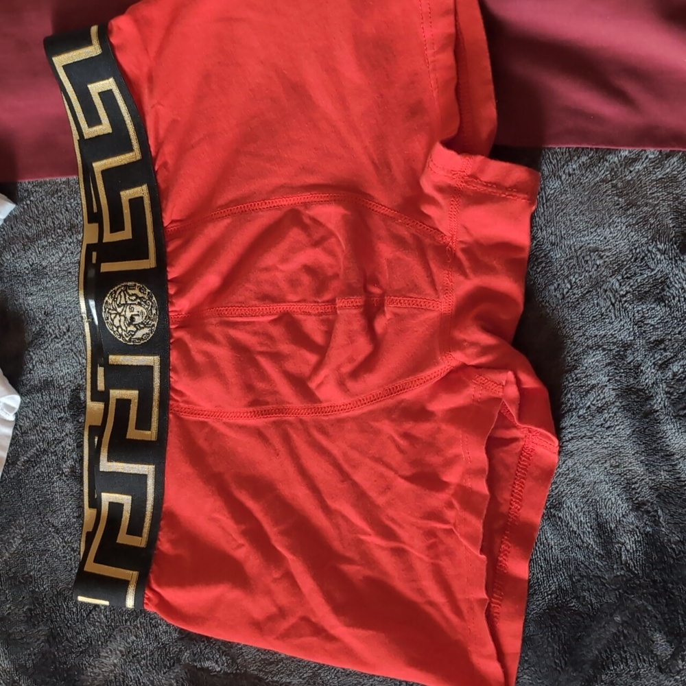 Versace Red and White Boxer Briefs with Logo Waistband - Picture 2 of 9